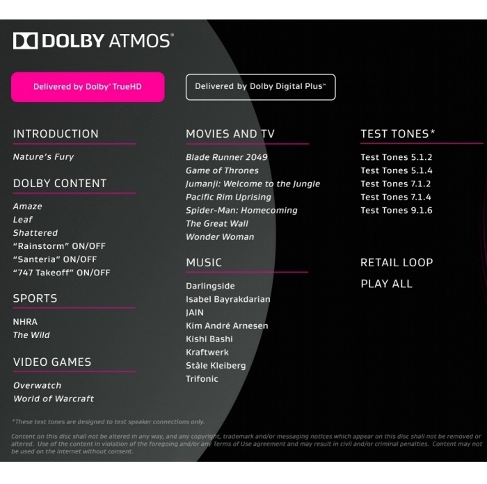 ȫ Dolby Atmos Blu-Ray Demo Disc (Aug 2018) ԭ